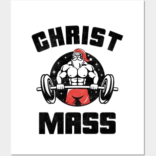 Bodybuilding Christmas Christ Mass Gym Addict Posters and Art